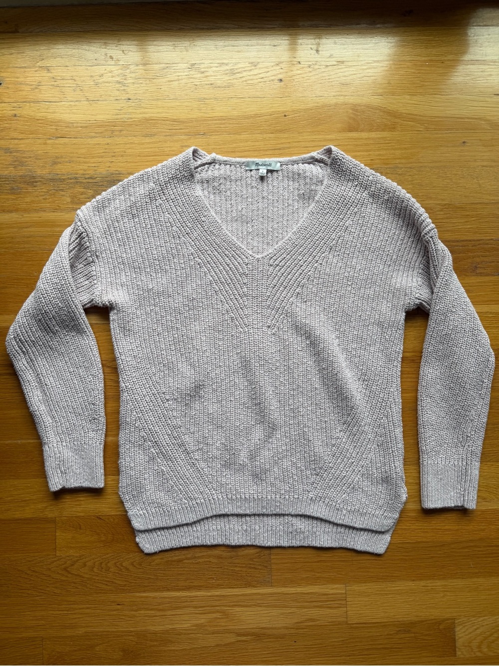 Madewell Lilac Purple Knit V-Neck Sweater - Size Small